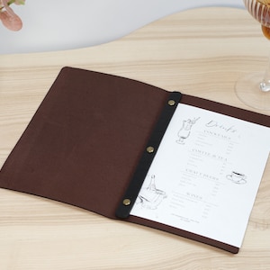 Custom Restaurant Menu, Leather Menu with embosed Logo, Restaurant Menu Folder, Leather Menu Cover, Vintage Leather Menu, Menu Folder A4 A5