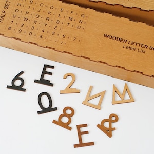 Conjunto de letras para quadro de menu de madeira, letras adicionais para quadro de letras