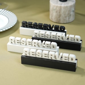 3D Printed Reserved Table Sign: Biodegradable PLA Plastic, Wedding & Event Decor