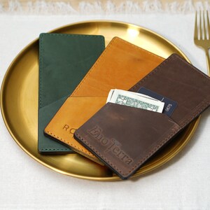 Personalisierter Geldscheinhalter aus Leder - Minimalistischer Scheck Präsenter für Restaurant oder Café | Personalisierter Gastgeschenkhalter mit Logo