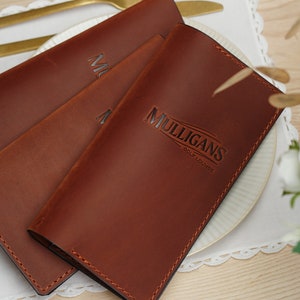 Leder-Rechnungshalter, benutzerdefinierte Restaurant-Scheck-Präsentator, Gast-Scheckbücher, Vintage-Leder-Scheckhalter, personalisierte Servierbroschüre