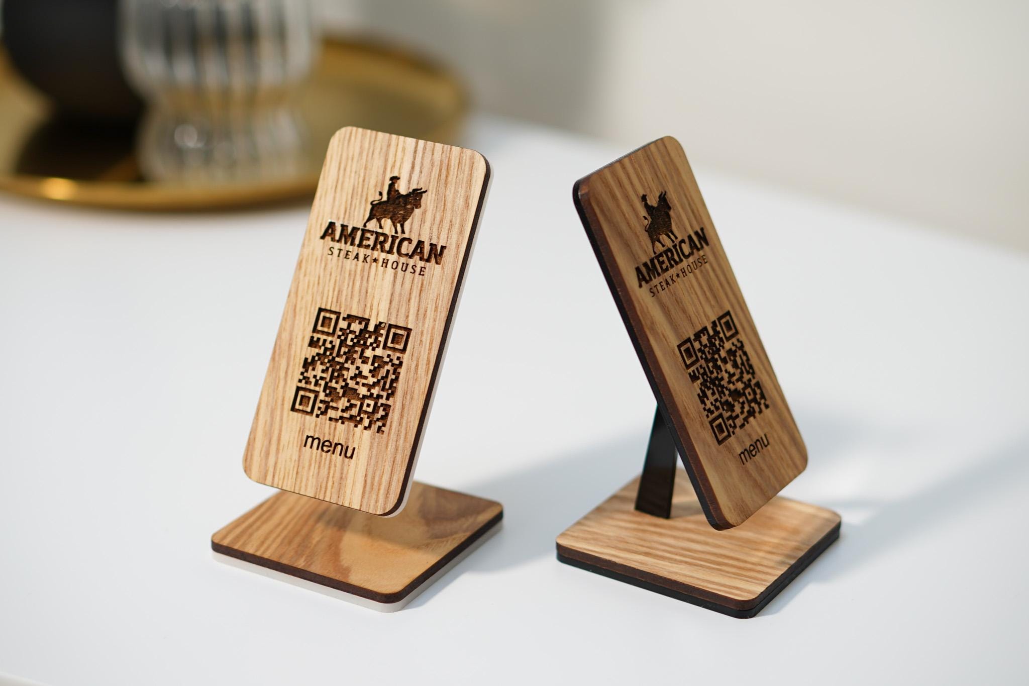 Acrylic QR Code Stand, Wooden QR Code Menu, Personalised QR Menu Stand with Logo, Acrylic Menu Holder, Acrylic Sign, Scan to view menu