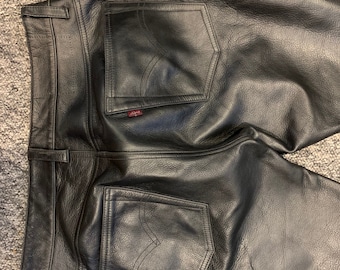 Genuine Vintage Men s Levi s 501 Leather Jeans Trousers Pants 30 VGC No Lining Etsy