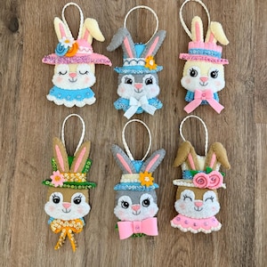 Bucilla Felt Ornaments Applique Kit Set of 6 - Easter Bonnet Parade Bucilla Felt Ornaments Applique Kit Set of 6 - Easter Bonnet Parade