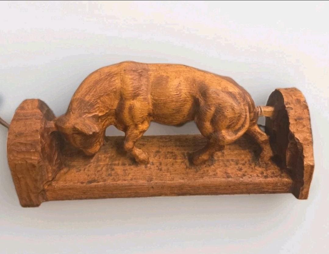 Carved Wooden Cow Vintage - Etsy