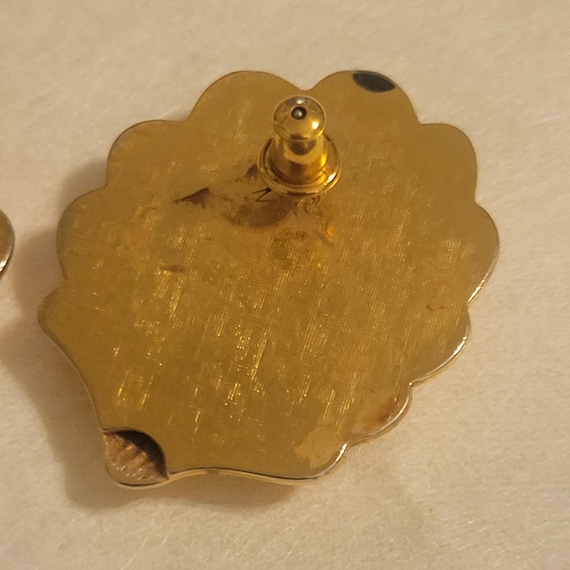 Monet Shell Stud Earings, Leaf Patterned Jewelry,… - image 7