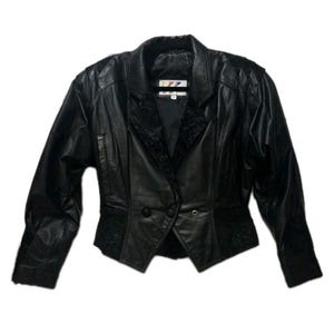 Wilson’s Cropped Leather Biker Jacket Medium Whimsigoth Punk Rock 80s Vintage