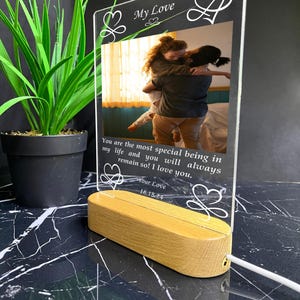Custom Couples LED Light Stand, Custom Photo Stand, Gift for Valentines, Personalized Gift, Gift for Loves, Gift for Married, Couples Gift