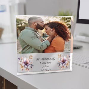 Para o Dia dos Namorados Bloco de acrílico personalizado personalizado, texto em bloco de acrílico, decoração para casa, presente para casal, presente de Natal, presente de dia dos namorados