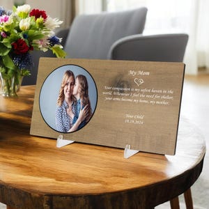 Custom Personalized Mom Wooden Frame,Wooden Picture Frame, Gift for Mother,Gift for Mom,Mother&#39;s Day Gift,Gift for Christmas, Mommy Gift