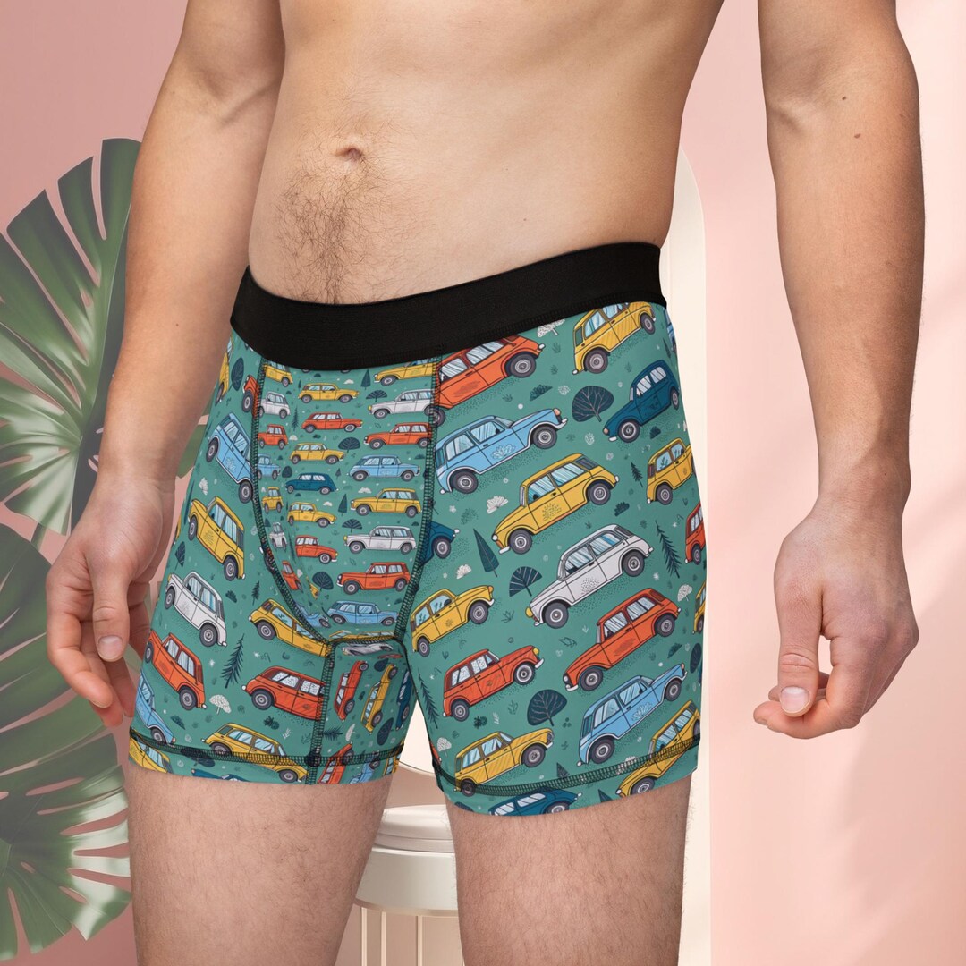 Cars Themed Mens Boxers Boyfriend Gift for Him Car Lover Boxer Car ...