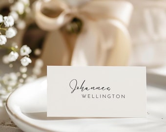 Marque-places de mariage avec calligraphie, badges minimalistes (téléchargement numérique)