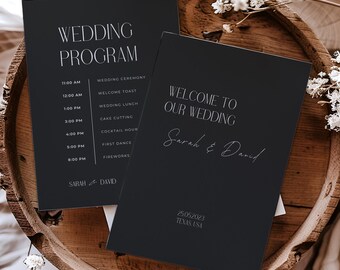 Elegant Wedding Program Template, Order of Service (Digital Download)