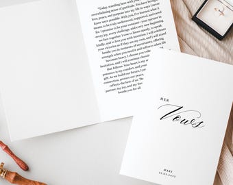Modello per il libro dei voti nuziali, copertine per libretti dei voti per lui e per lei, design minimalista per il libro della cerimonia