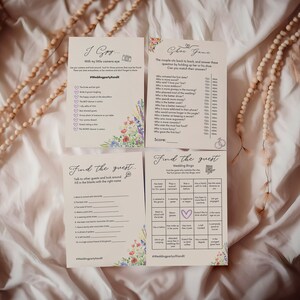 Ensemble de jeux de mariage amusants | Jeux interactifs pour la douche nuptiale | Activités de table de mariée imprimables | Kit d'activités de fête nuptiale de douche