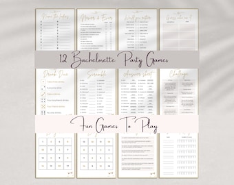 Boho Bridal Shower Game Bundle, 12 Editable Templates (Instant Download)