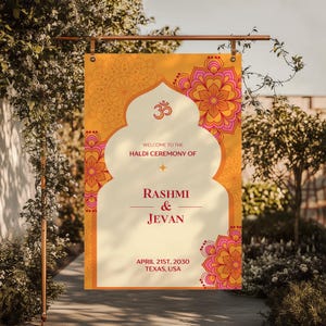 Haldi Ceremony Welcome Sign, Indian Wedding Decor (Digital Download), P9
