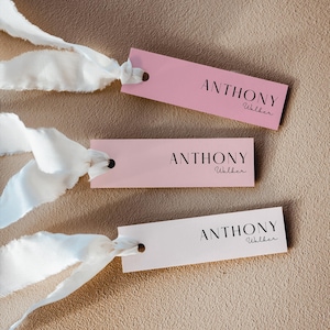 Cartões de nome de assento, cartão de lugar fino para chá de bebê rosa, cartões de lugar estreitos para eventos para impressão para despedidas de solteira, cartão de lugar pequeno para despedida de solteira