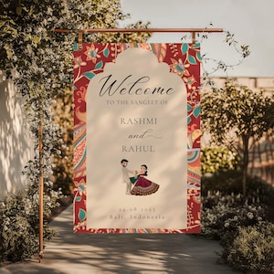 Indian Wedding Welcome Sign, Sangeet Mehndi Template (Digital Download)