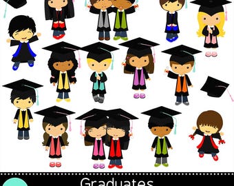 Conjunto de imágenes prediseñadas digitales de la serie Graduate Kids 2