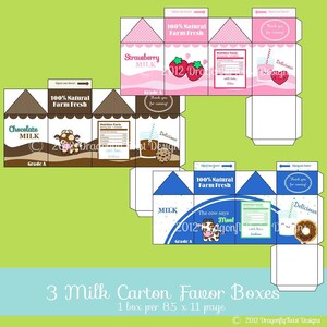 Kawaii Milk Carton DIY Printables-Digital Item
