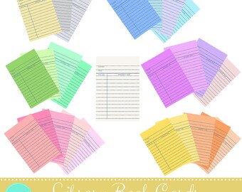Tarjetas de libros de biblioteca, imágenes prediseñadas digitales, colección de imágenes prediseñadas
