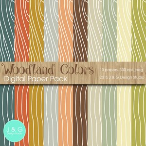 Collezione di carte digitali Woodland Wood Grain (3006) - Uso personale e commerciale di piccole dimensioni