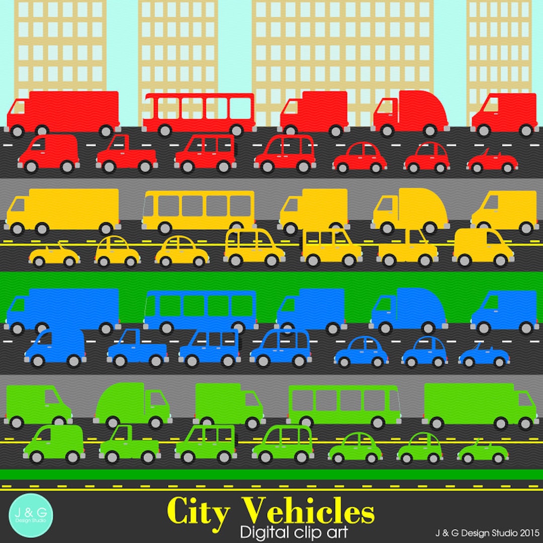 City Vehicles Digital Clip Art Clipart - Etsy