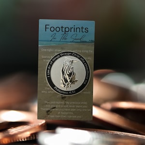 Silver Inspirational I Can Do All Things Prayer Coin Praying Hands Front Crosses Back Christian Keepsake Gift for her Challenge Coin