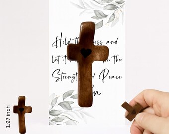 Personalized Pocket Prayer Cross – Wooden Worry Relief Fidget Cross – Pocket Prayer Cross for Faith, Emotional Support & Anxiety