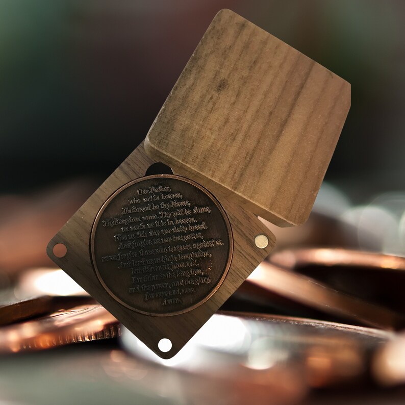 Lord's Prayer Coin Christian Keepsake Token Praying Hands Coin ...
