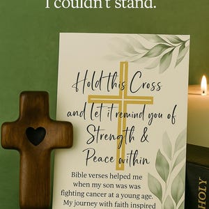 Small Wooden Pocket Cross, Handmade Mini Cross for Comfort & Faith Christian Pocket Cross Religious Gift Cross Keepsake for Friends, Family