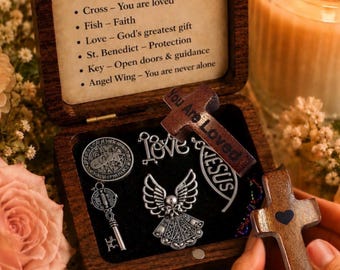 Christian Prayer Box, Encouragement Gift for Women, Faith Based Gift, Anxiety Relief Gift, Sympathy Gift, Pocket Cross