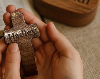 Handcrafted Wooden Pocket Cross: Religious Comfort Gift