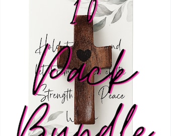 Pocket Prayer Cross – Set of 10 Wooden Comfort & Fidget Crosses – Religious Faith Gift – Handheld Christian Pocket Crosses for Group