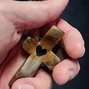 Small Pocket Cross Pocket Hug Token Pocket Prayer Cross Handmade Pocket Small Cross My Heart Cross Religious Church Gift