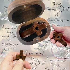 Personalized Wooden Rosary Box with Cross  Handmade Christian Prayer Box, Religious Keepsake for Men & Women, Faith Gift, Jewelry Storage