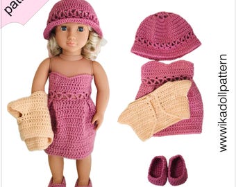 Crochet Doll Clothes Pattern: 18 Inch Dress, Shoes & Hat