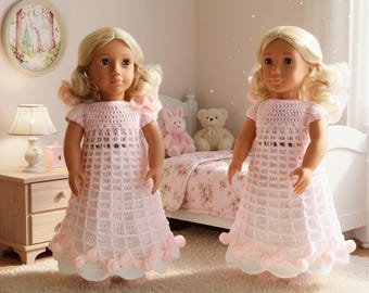Crochet doll clothes pattern 18 inch Pink Dress ''Emma''