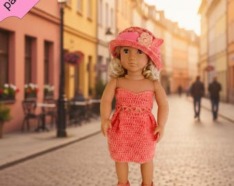 Crochet Doll Clothes Pattern: 18 Inch Dress, Shoes & Hat