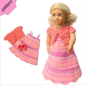 Crochet Doll Clothes Pattern: 18 Inch Dress, Jacket & Shoes (PDF)
