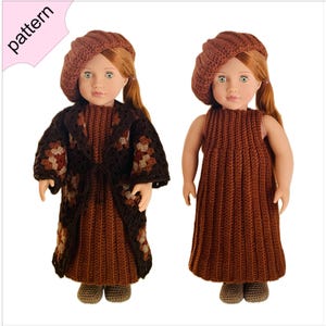 Crochet Doll Clothes Pattern: 18-inch Dress, Beret, Coat & Shoes (PDF)