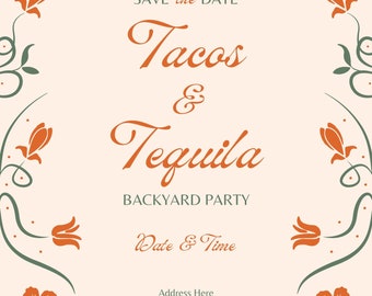 Tacos & Tequila Party Invitation - Personalized