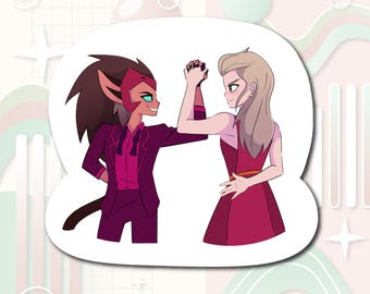 Adora and Catra Dancing Vinyl Sticker