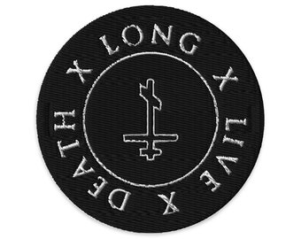 Father Andy - Long Live Death "Cross Design" embroidered patch. Official band merchandise