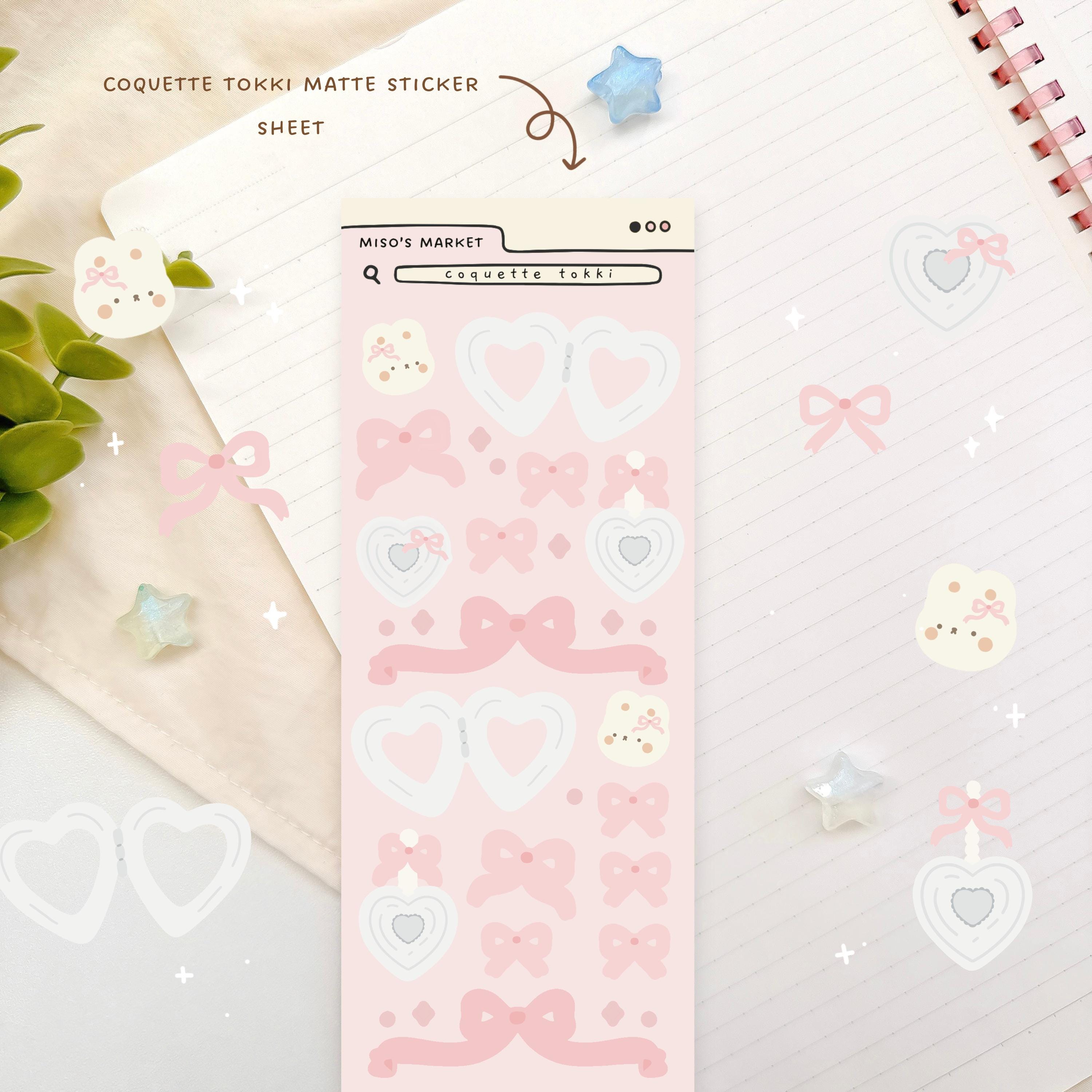 Kokette Tokki | Mattes deko Stickerbogen | Journaling, Planer, Toploader | Niedliche kawaii Sticker