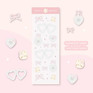 Coquette tokki | Holografisch decostickervel | Journaling, planner, toploader | Schattige kawaiistickers