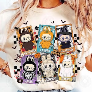 Checker Spooky Doll Monster Characters T-shirt, Coquette Doll, Halloween Outfit, Monster Doll Horror Shirt, Doll Cartoon Halloween Merch