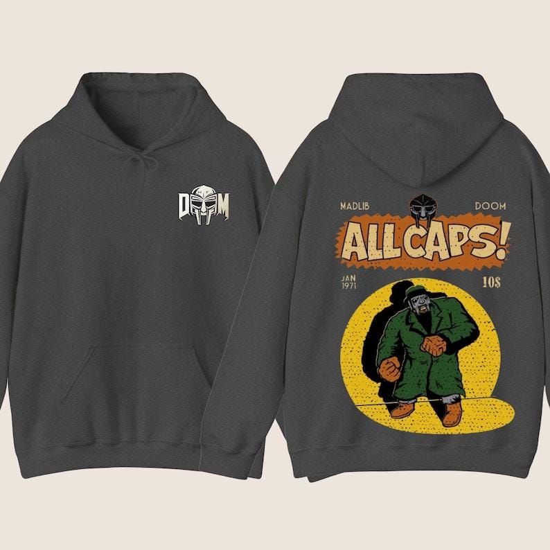✈ MADLIB MF DOOM (ALL CAPS!) Tシャツ Madvillain (MF DOOM & Madlib) - ALL CAPS! T-Shirt Green | eBay