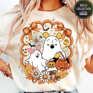 Retro Bear Ghost Halloween T-shirt, Cartoon Halloween Sweatshirt, Bear Cute Fall Shirt, Spooky Season, Stay Spooky Tee, Honey Bear Halloween